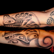 "haida wolf tattoo" "handpoked" "dotwork"