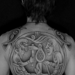 "hugin og munin tattoo" "tattooed by hand" "nordic tattoo"